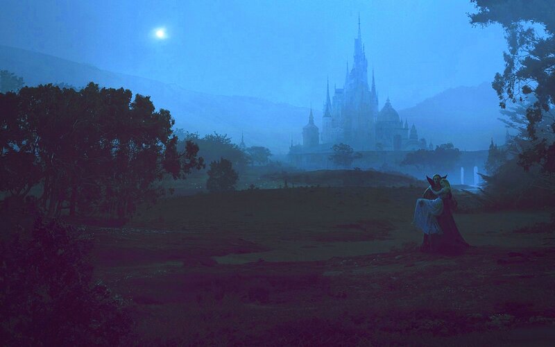 Elf Couple Embracing — Blue