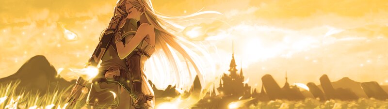 Elf Couple Embracing — Yellow