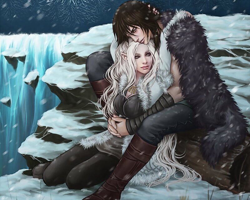 Elf Couple in Snow