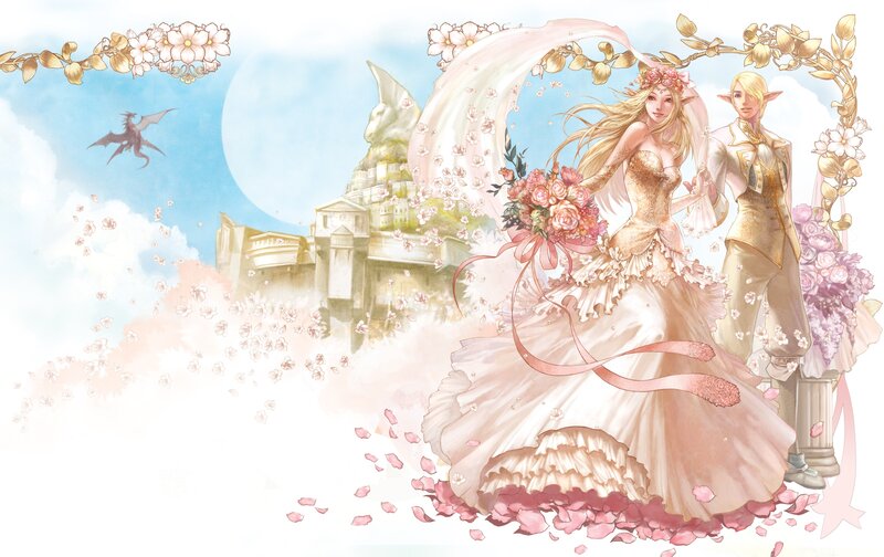 Elf Couple in Wedding Attire — Pink