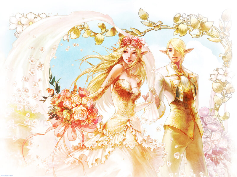Elf Couple in Wedding Attire