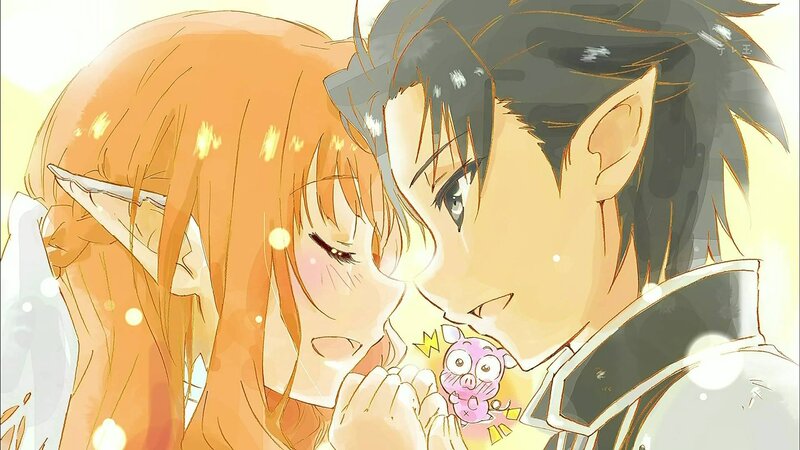 Elf Couple Kissing — Orange