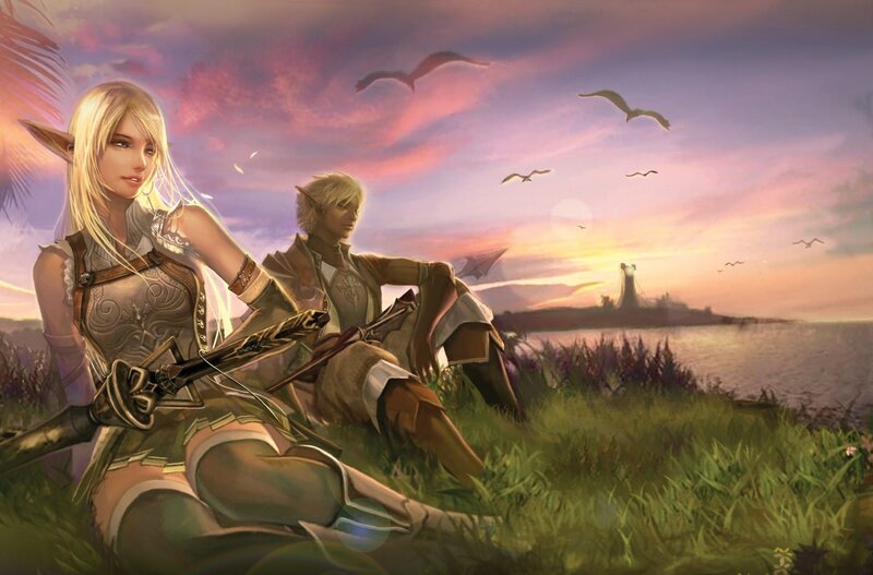Elf Couple on Hillside