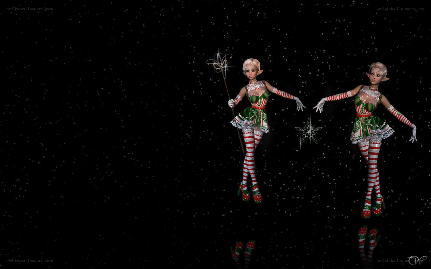 elf dancers in festive attire