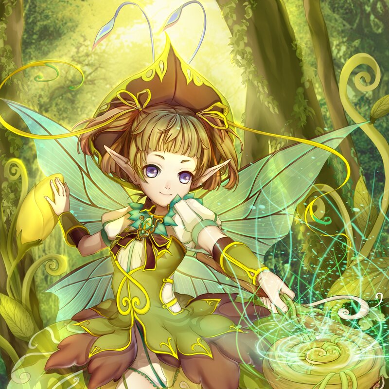 Elf Fairy in Forest — Green, Serene
