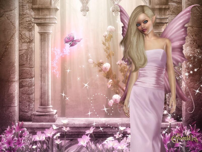 Elf Fairy in Pink Dress