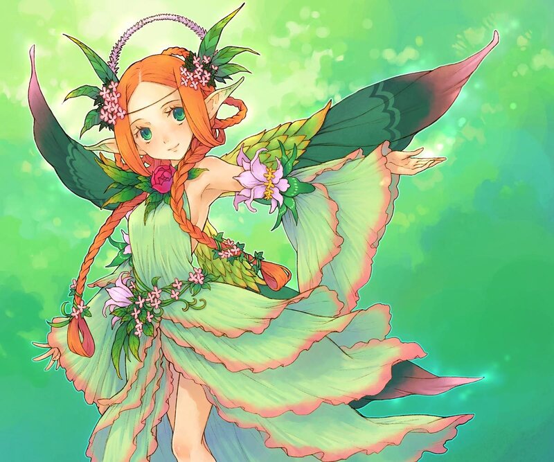 elf fairy with floral dress