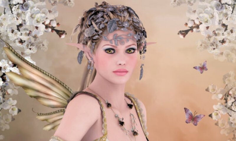 Elf Fairy with Wings — Beige