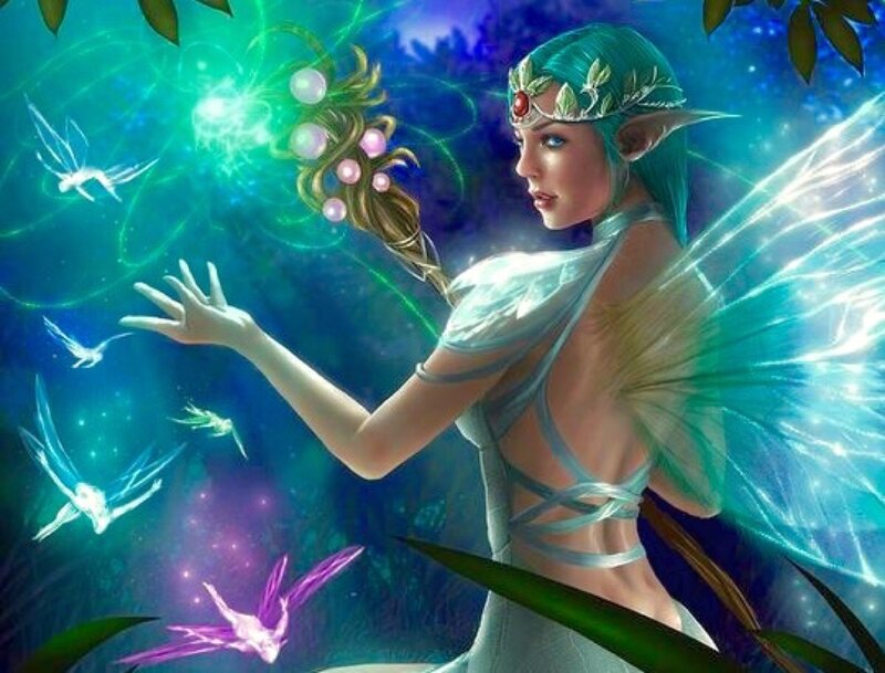 Elf Fairy with Wings — Blue