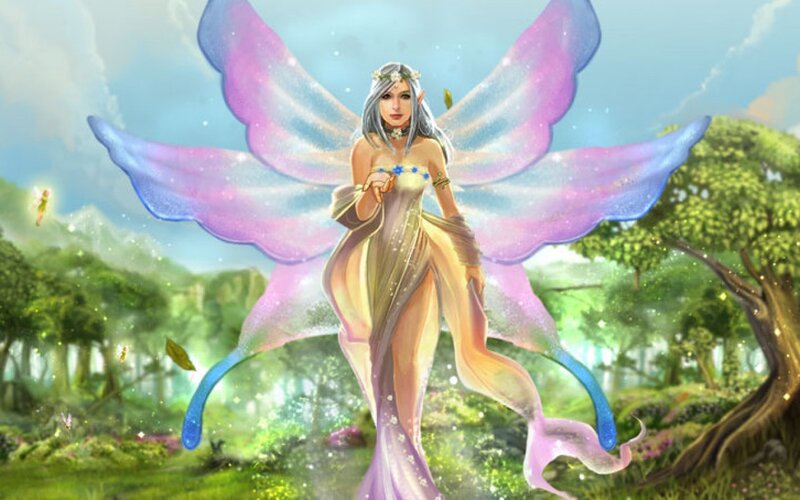 Elf Fairy with Wings — Purple