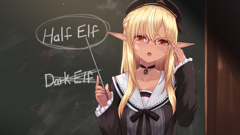 Elf Girl at Chalkboard