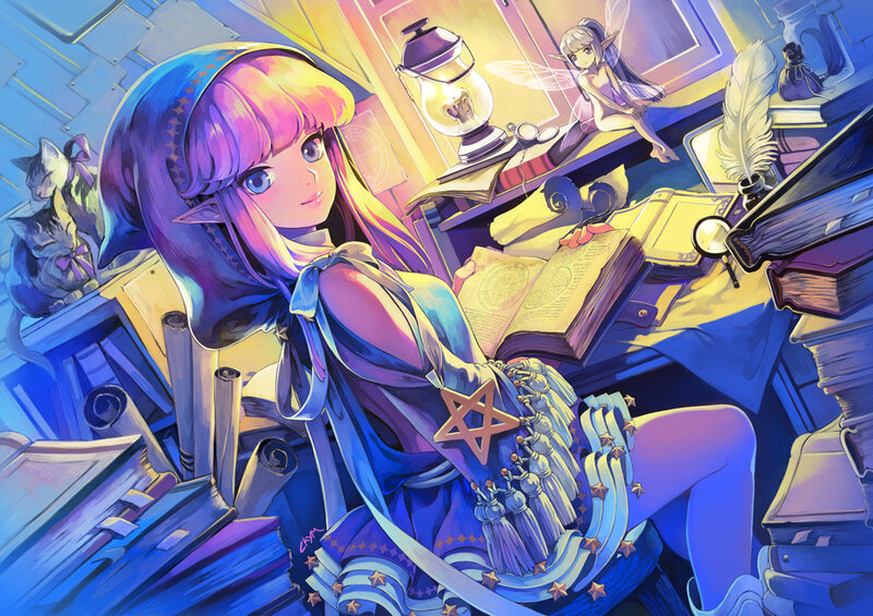 Elf Girl at Desk