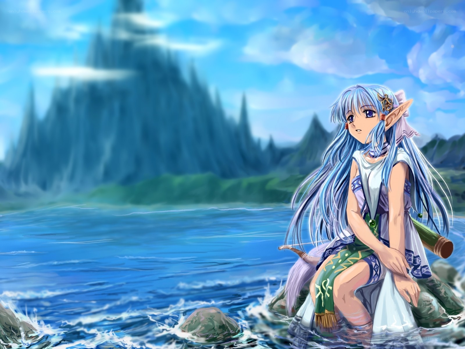 elf girl by the water