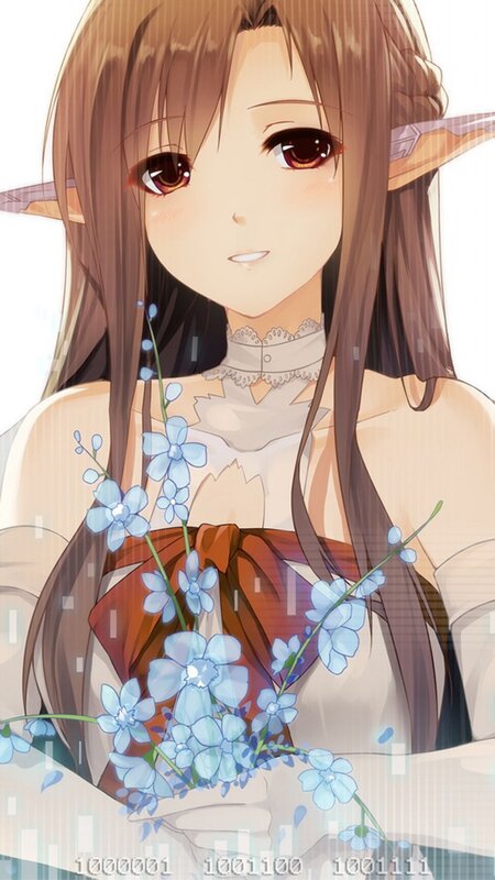Elf Girl Holding Flowers — Brown