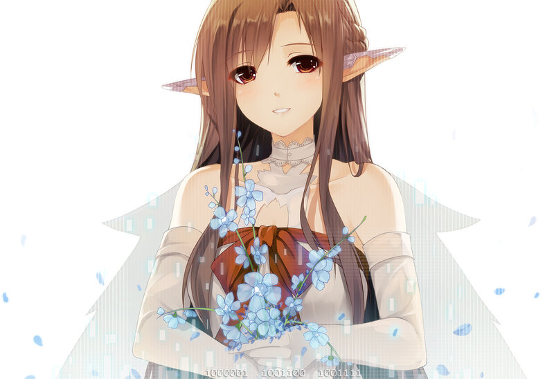 Elf Girl Holding Flowers