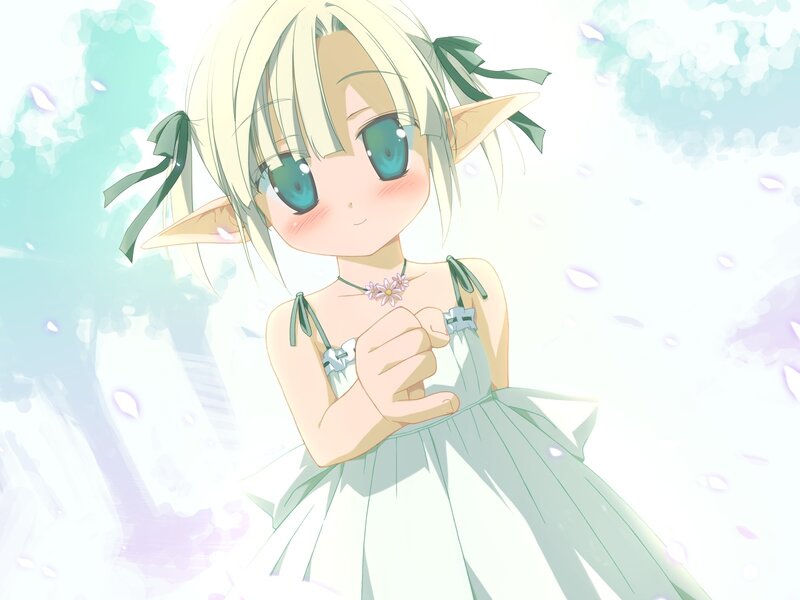 elf girl in a green dress