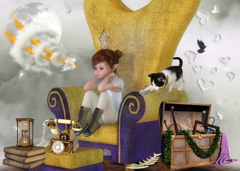 Elf Girl in Chair