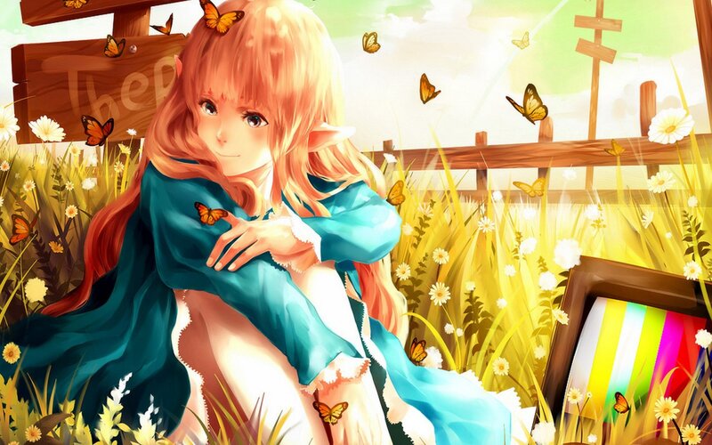 Elf Girl in Field — Yellow