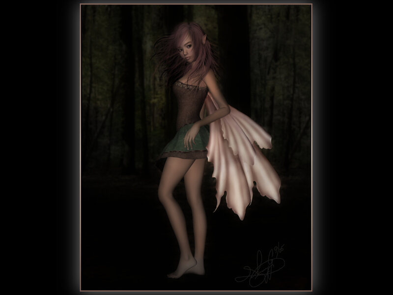 Elf Girl in Forest — Green, Dramatic