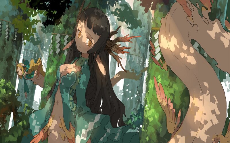 Elf Girl in Forest — Green, Serene, Afternoon, Digital Art