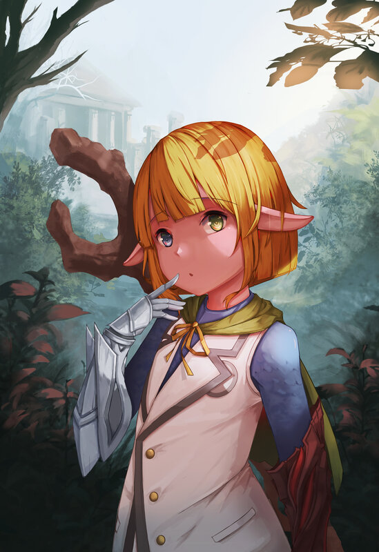 Elf Girl in Forest — Yellow