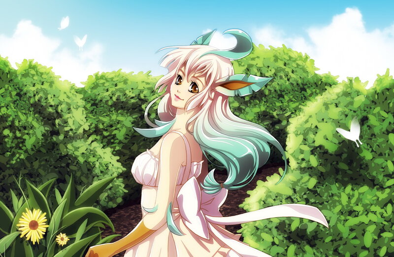Elf Girl in Garden — Green
