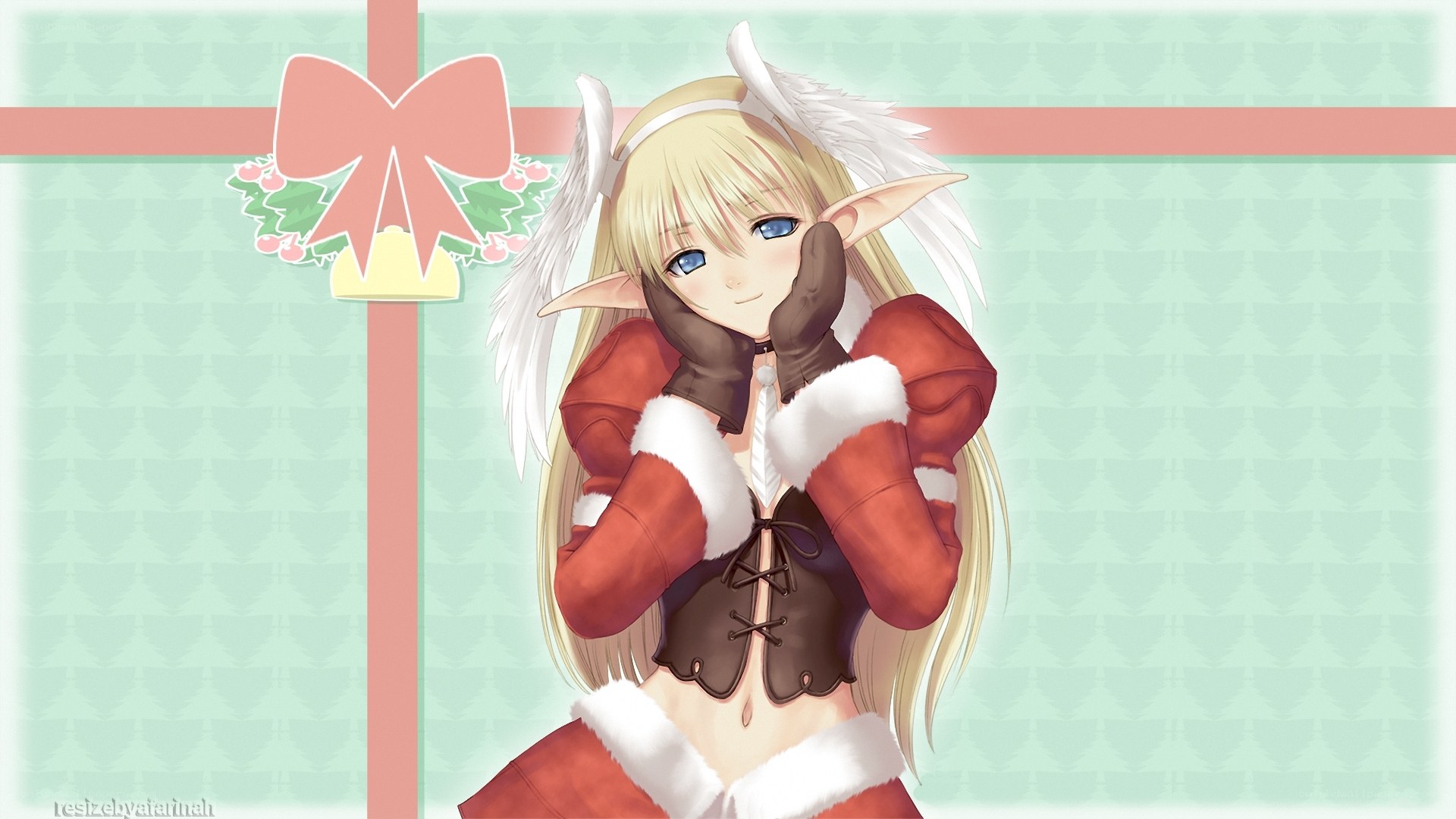 elf girl in santa outfit