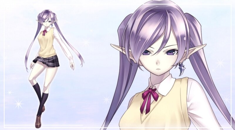 Elf Girl in School Uniform — Purple