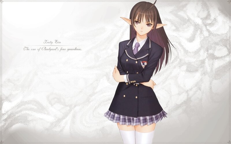 elf girl in school uniform