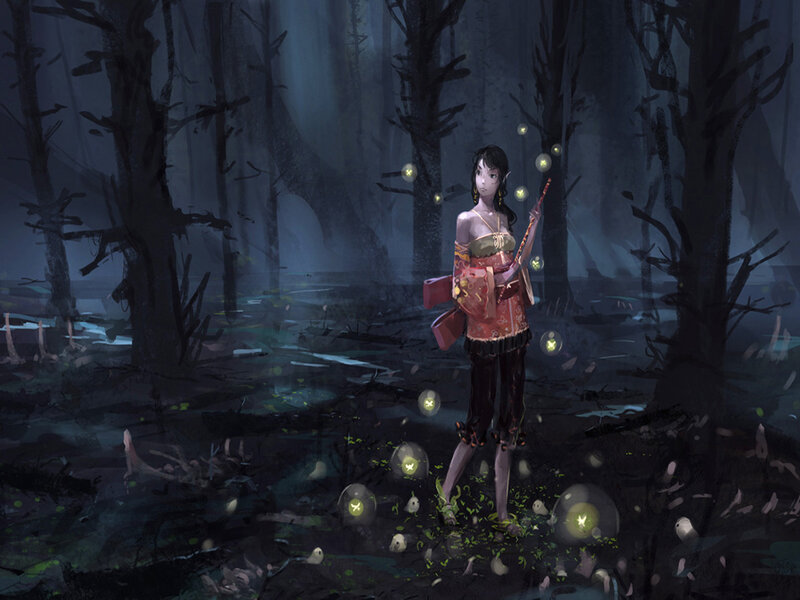 Elf Girl in Swamp