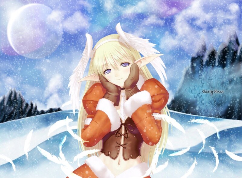 elf girl in winter landscape