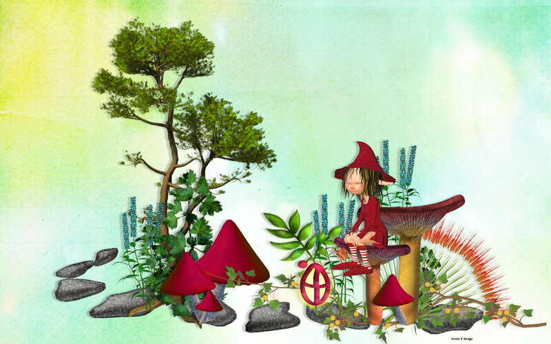 Elf Girl on Mushroom