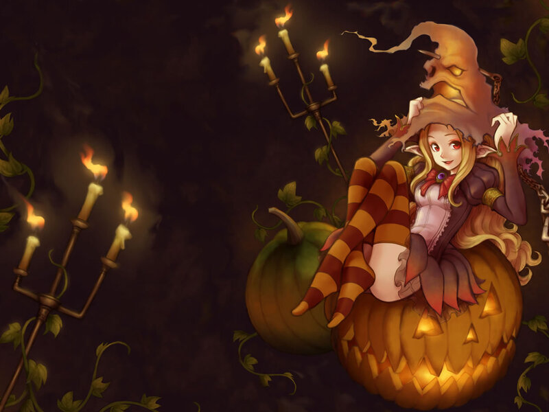 Elf Girl on Pumpkin