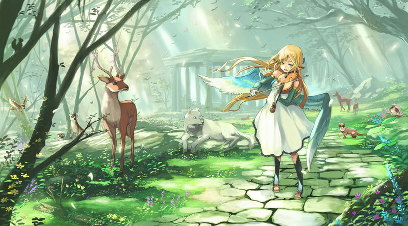 Elf Girl Playing Violin