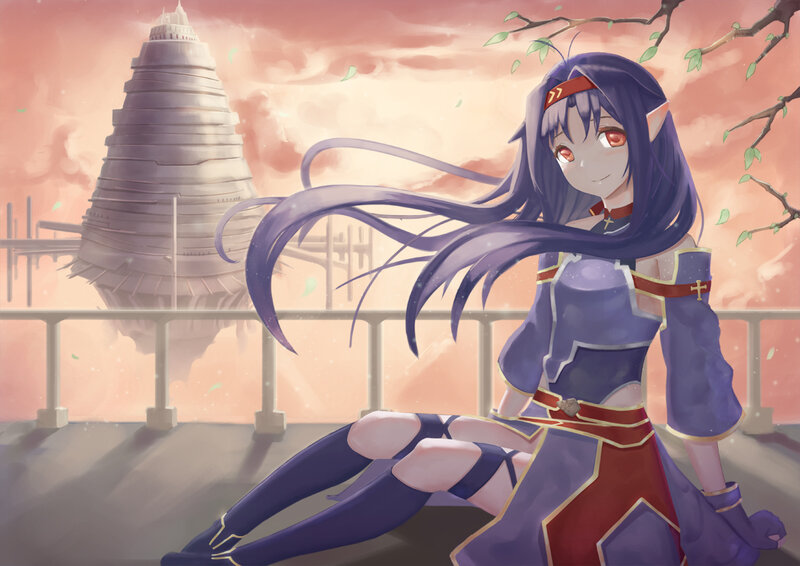 Elf Girl Sitting on Platform