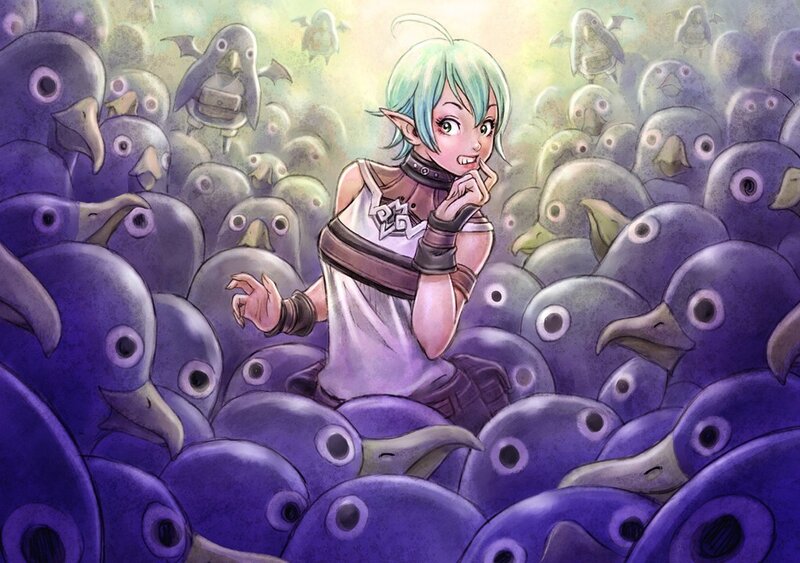 elf girl surrounded by birds