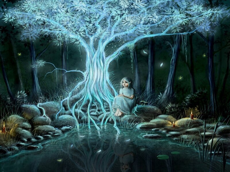 Elf Girl under Tree