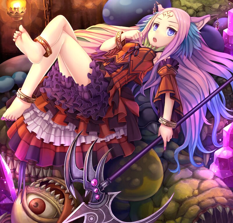 Elf Girl with Axe — Purple
