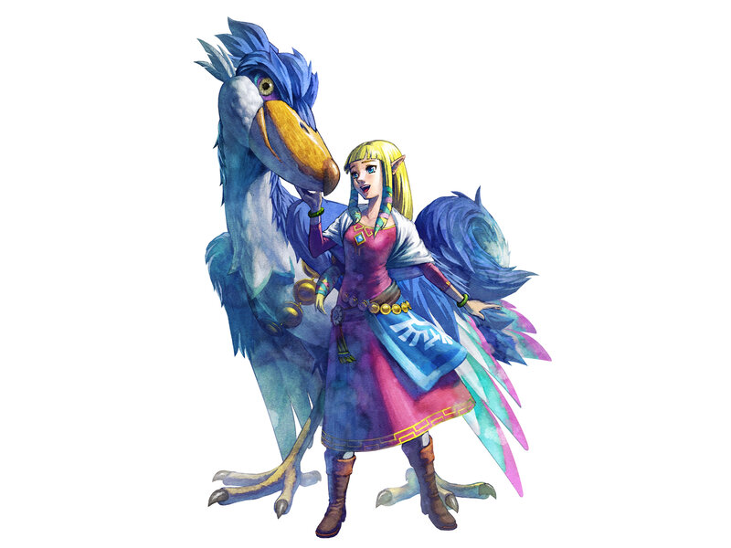 Elf Girl with Bird — Blue