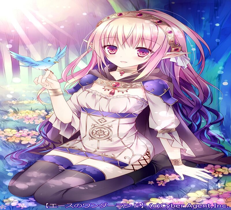 Elf Girl with Bird — Purple