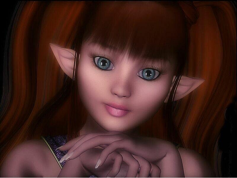 elf girl with blue eyes