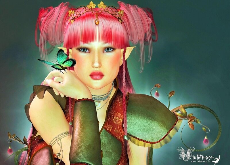 Elf Girl with Butterfly
