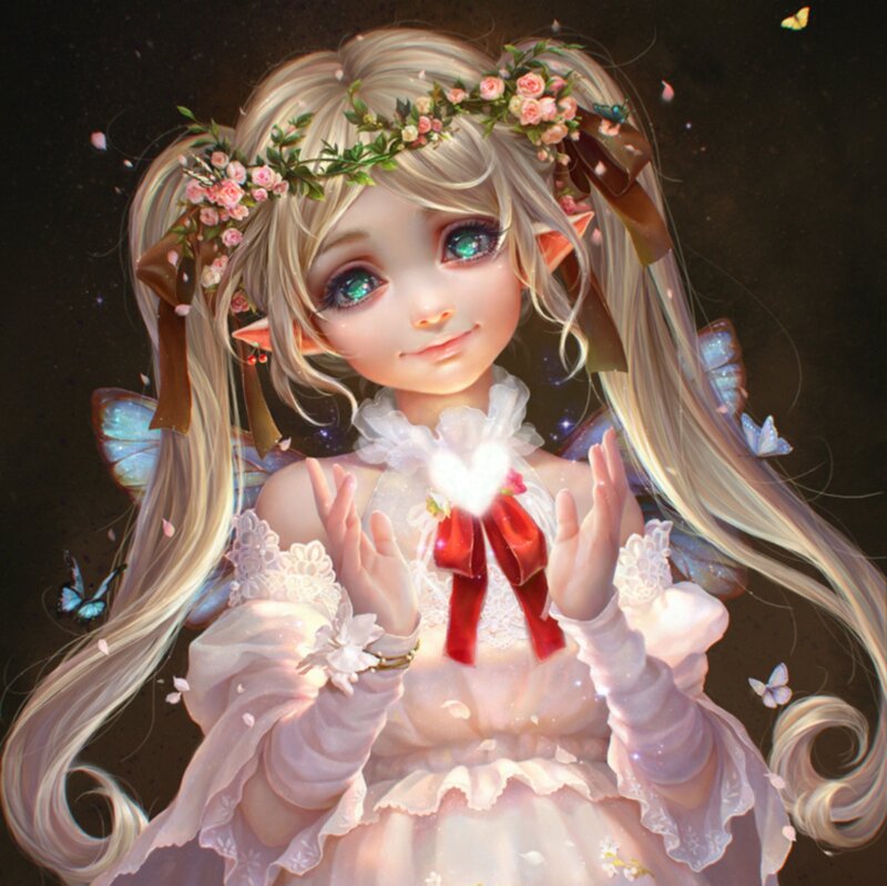 Elf Girl with Butterfly Wings