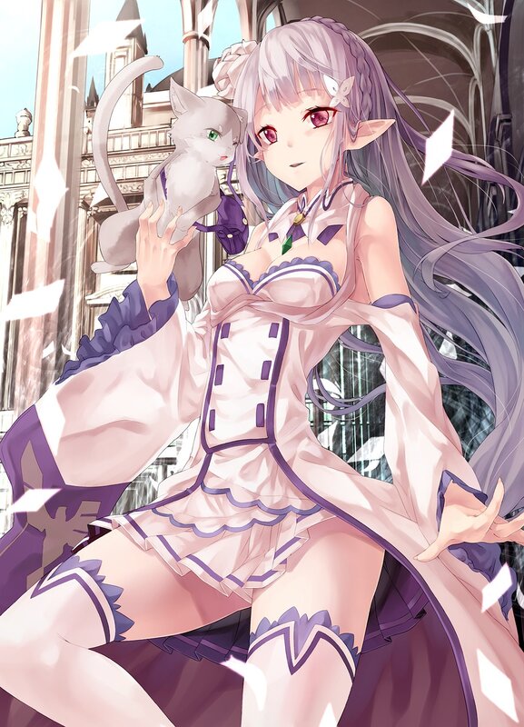 Elf Girl with Cat