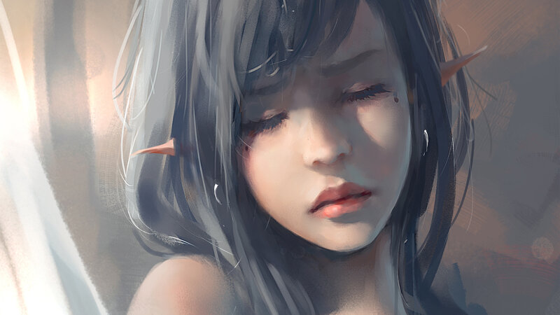 Elf Girl with Closed Eyes