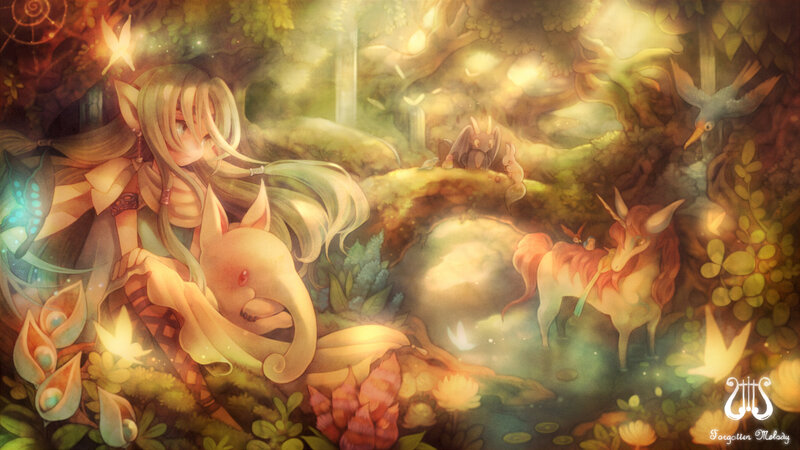Elf Girl with Creatures