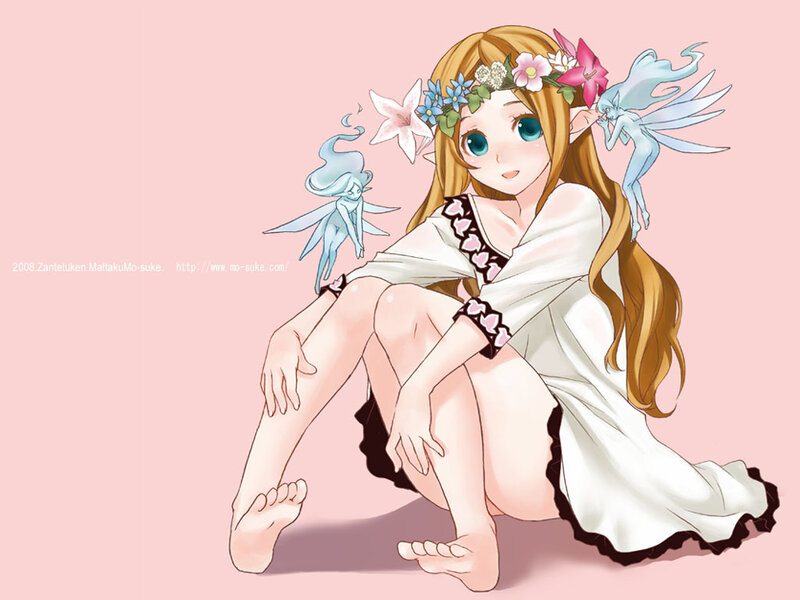 Elf Girl with Fairies — Pink