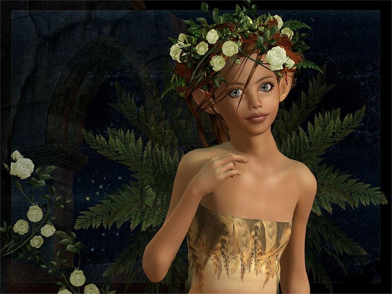 Elf Girl with Flower Crown