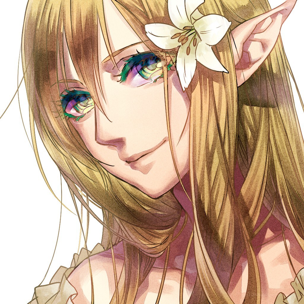 elf girl with flower