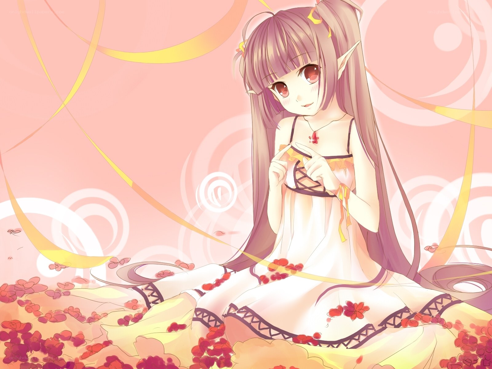 elf girl with flowers